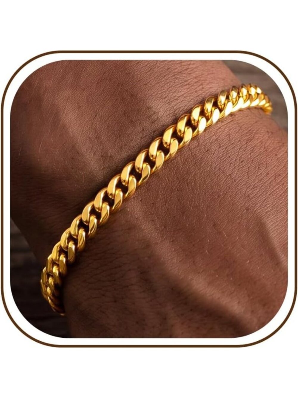 Stylish 18K Gold Plated Cuban Bracelet for Men - Sterling Silver, Fashion